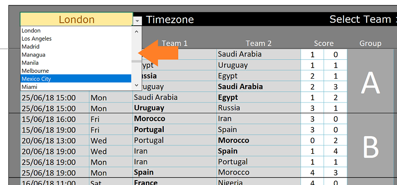 excel time zone template